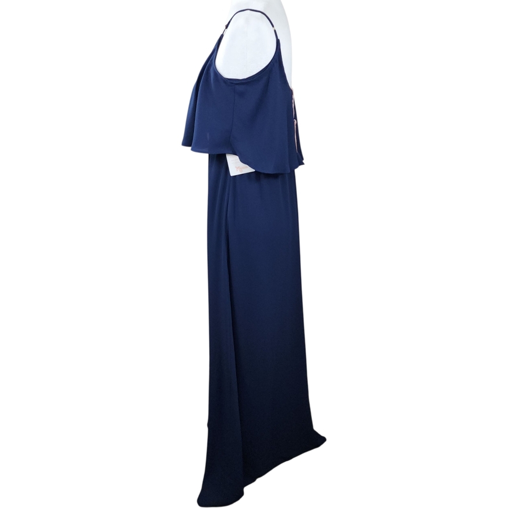 Show Me Your Mumu Caitlin Ruffle Maxi Dress Navy XXS NWT Bridesmaid Formal - Picture 6 of 16
